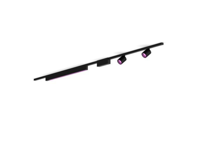 Gros plan de l'avant de Perifo kit de base pour plafond, droit (2 spots, 1 barre lumineuse)