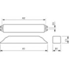 Dimension Drawing (with table) - HF-M BLUE 114 LH TL/PL-S/PL-C 230-240V