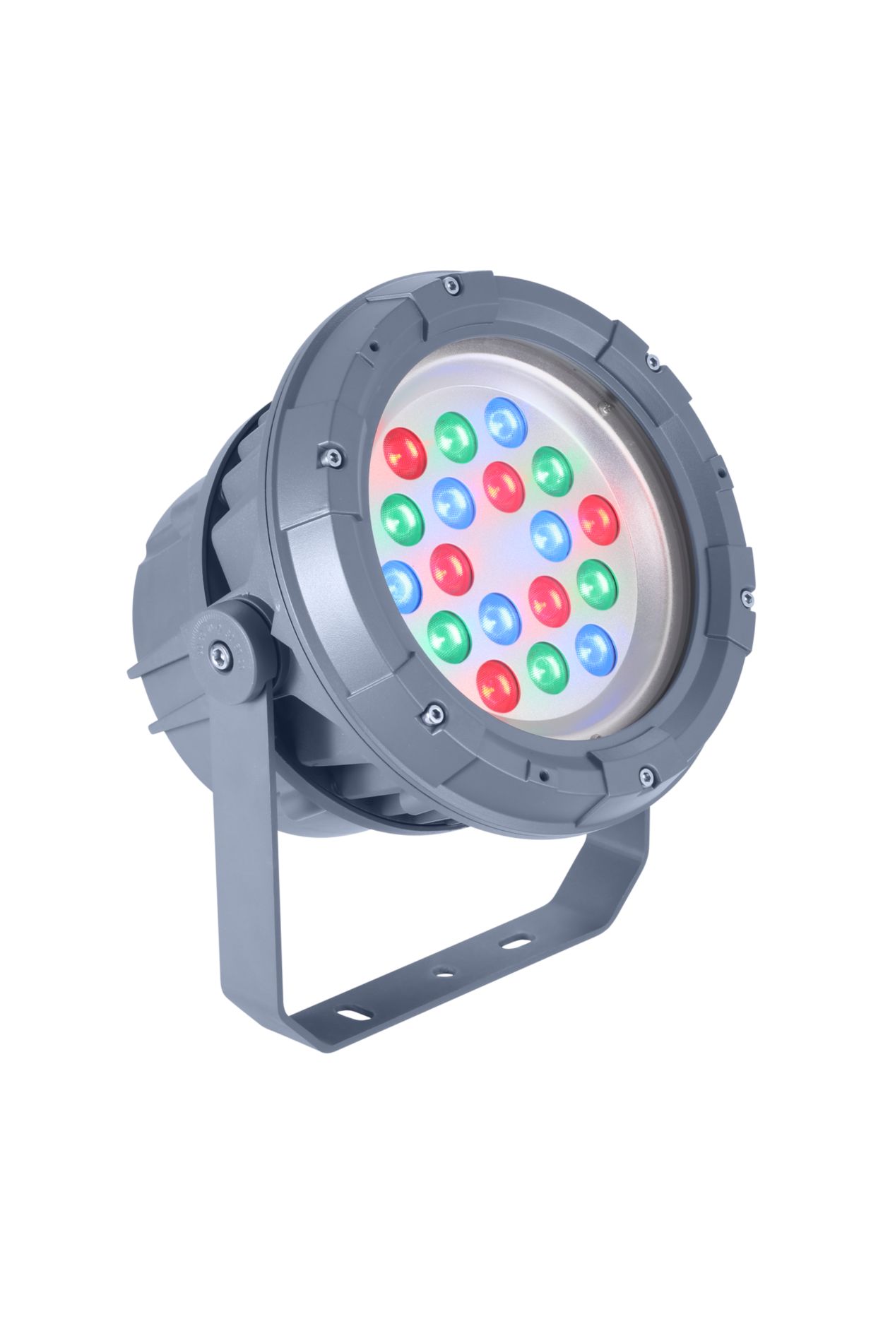 Architectural LED floodlight for fixed or dynamic lighting.