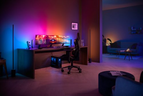 Philips Hue - Pack Lightstrip PC Hue Play Gradiant 24/27 + Prise connectée  Hue - Ruban LED connecté - Rue du Commerce