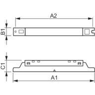 Dimension Drawing (with table) - HF-S 2 14-35 TL5 HE II 220-240V