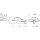 Dimension Drawing (without table) - BGP661 LED61-4S/830 DS50 FG GR-2900 DDF1