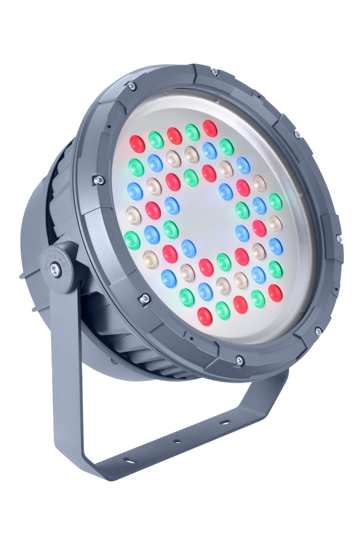 Architectural LED floodlight for fixed or dynamic lighting.