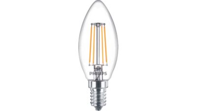 Led Filamentkaarslamp helder 40W B35 E14 x2