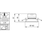 Dimension Drawing (without table) - DN140B LED10S/840 PSU WR PI6