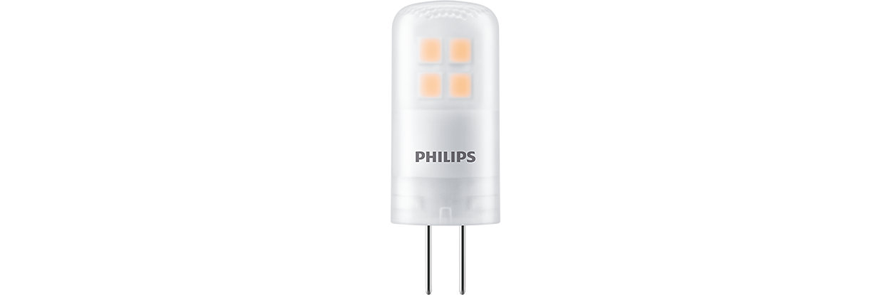 CorePro LEDcapsule LV- For applikasjonsbelysning og dekorative bruksområder. CorePro LEDcapsule LV er et fullgodt alternativ til halogen. Dette passer spesielt godt for belysning i hjemmet, butikker,hoteller og restauranter. Lyskilden er kompatibel m