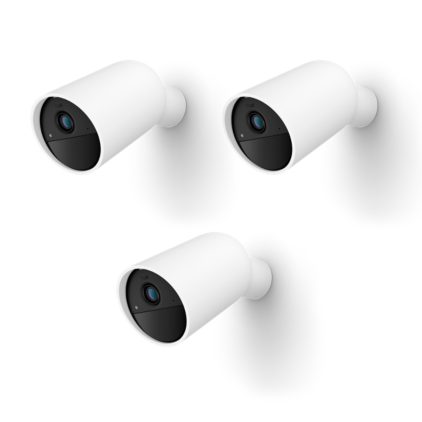 Nahaufnahme der Vorderseite von Kabellose Hue Secure Kamera Starter-Set
