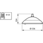 Dimension Drawing (without table) - BGP660 LED84-4S/740 PSD II DM50 FG GR D9