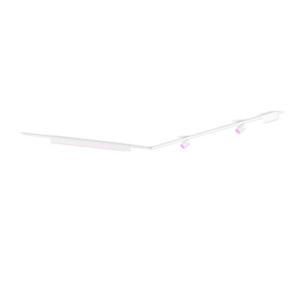 Nahaufnahme der Vorderseite von Perifo Basis-Set L-förmige Deckenleuchte weiß (2 Spots, 1 Lightbar)