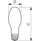  150 W Single Contact Mogul Screw ED-23 1/2 Clear