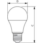 Dimension Drawing (with table) - EcoHome LEDBulb 12W E27 6500KHV 1PF/20AR