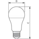 Dimension Drawing (with table) - ESS LEDBulb 14W E27 6500K HV 1PF/20 AR