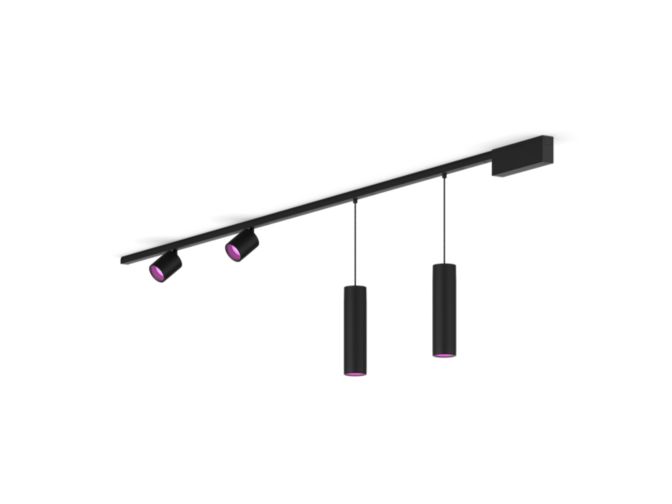 Gros plan de l'avant de Perifo kit de base pour plafond, droit (2 spots, 2 suspensions)