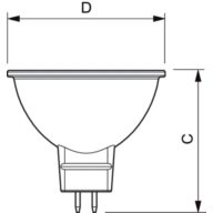 Dimension Drawing (with table) - CorePro LED spot ND 7-50W MR16 827 36D