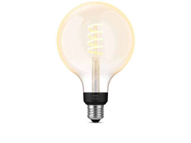 An image of product of the Hue White ambiance filament 1-pack G125 E27 Globe met zichtbare gloeidraad