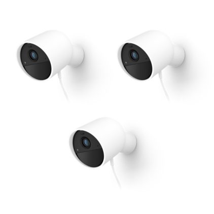 Nahaufnahme der Vorderseite von Kabelgebundene Hue Secure Kamera Starter-Set
