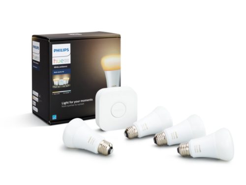 Hue White ambiance Starter kit: 4 E26 smart bulbs (60 W) | Philips