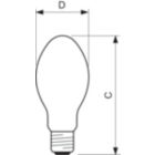 Dimension Drawing (with table) - MST SON APIA Plus Xtra 150W E40 1SL/12