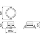 Dimension Drawing (without table) - DN391B LED11/830 PSU D150 ALU WP GM