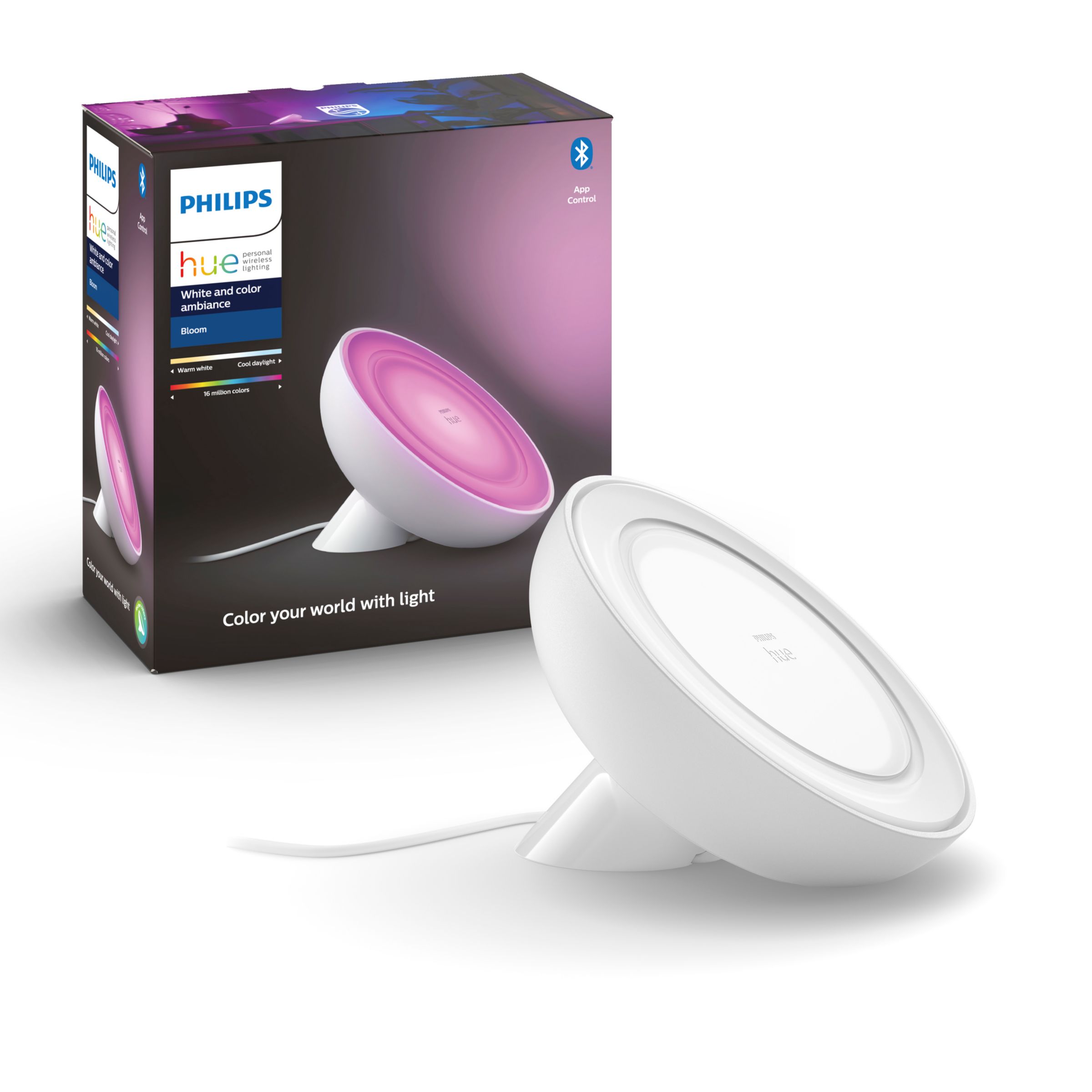 philips hue bloom dimmable led smart table lamp