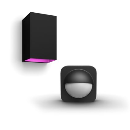 Close up of front of Resonate wall lantern + outdoor sensor