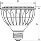  Single Contact Medium Screw PAR 3.75 inch/95mm Short Clear