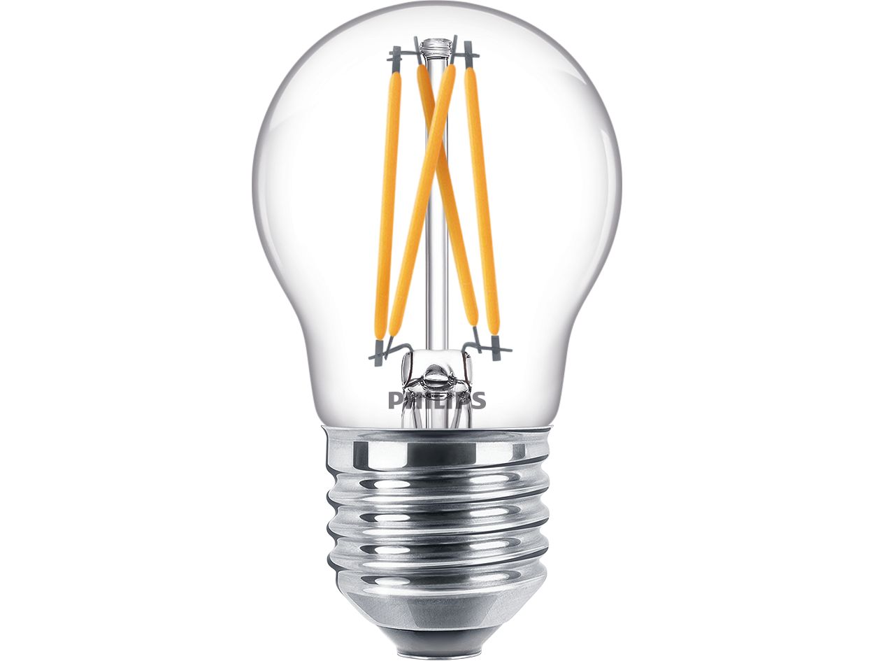 Classic Ledluster Dt6 40w E27 Cri90 P45 Cl Classic Filament Led Candles And Lusters Philips