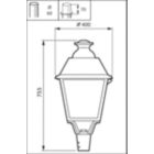 Dimension Drawing (without table) - BDP651 LED50/830 II DM50 MK-WH FG BALL 6