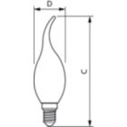 Dimension Drawing (with table) - MAS VLE LEDCandleDT3.4-40W E14927BA35CLG