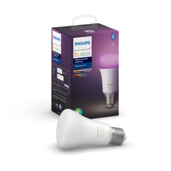 Interrupteur avec Variateur Inclus Compatible avec Apple Homekit Lumière Led Blanche Naturelle Lampe Connectée Philips Hue Wellness Lampe de Table Noire White Ambiance E27 9,5 W Alexa 