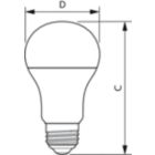 Dimension Drawing (with table) - CoreProLEDbulb ND 13-100W A60 E27 927