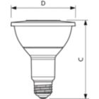 Dimension Drawing (with table) - 12PAR30L/EXPERTCOLOR/F40/927/DIM
