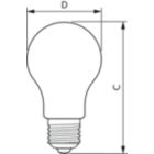 Dimension Drawing (with table) - CorePro LEDBulbND17-150W E27 A67 827 CLG