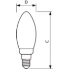 Dimension Drawing (with table) - MAS LEDCandleDT3.4-40W E14 927 B35CL G
