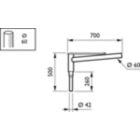  BATIO BRACKETS - 600 mm - 60 mm - 5° - RAL color