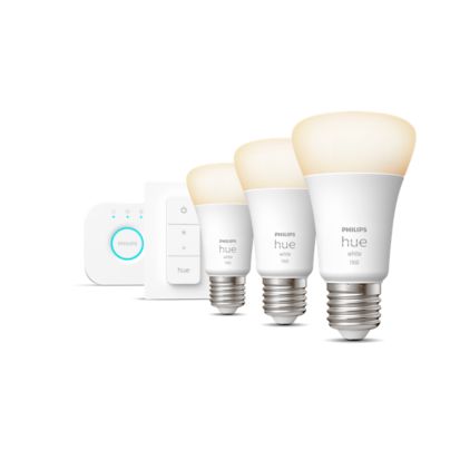 An image of product of the Starterkit: 3 E27 slimme lampen (1100) + dimmer switch