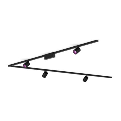German:An image of product of the Perifo Basis-Set L-förmige Deckenleuchte schwarz (4 Spots)