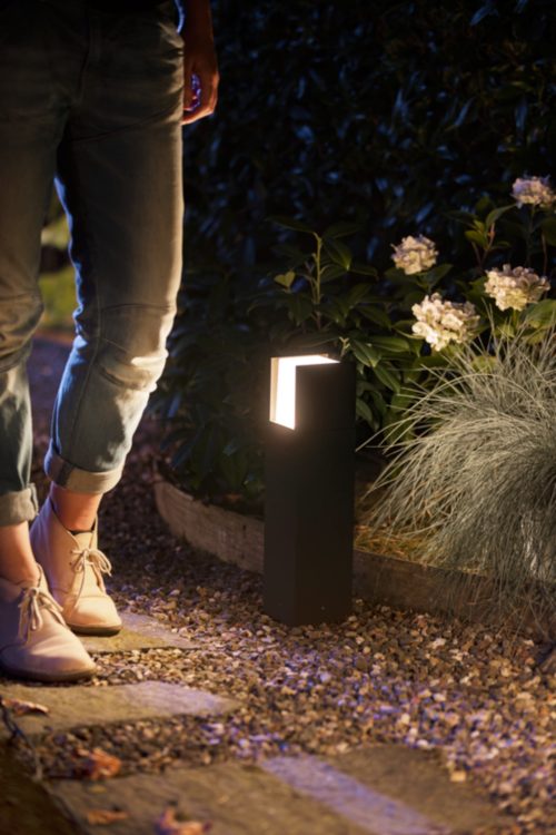 Hue Fuzo Outdoor Pedestal Light - Black | Philips Hue AU