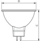 Dimension Drawing (with table) - MAS LEDspotLV DimTone 7.5-50W MR16 36D