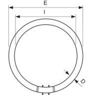 Dimension Drawing (with table) - MASTER TL5 Circular 55W/840 1CT/10