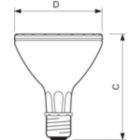 Dimension Drawing (with table) - MC CDM-R Elite 70W/930 E27 PAR30L 30D
