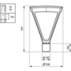 Dimension Drawing (without table) - BDP794 LED63-4S/740 DM50 MK-BK GF BK D9
