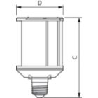 Dimension Drawing (with table) - 20WP/LED/830/ND E26 G2 BB 6/1