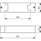 Dimension Drawing (with table) - LCN8600/00 MultiOne interface USB2DALI
