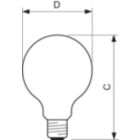 Dimension Drawing (with table) - CorePro LEDBulbND 7-60W E27 G93 827 CL G