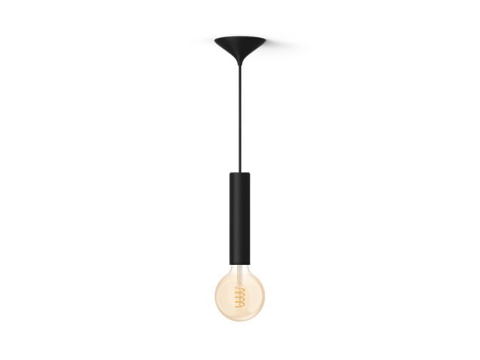 German:An image of product of the Set: Schwarze Kordel Large + White Ambiance Filament G125 Globe