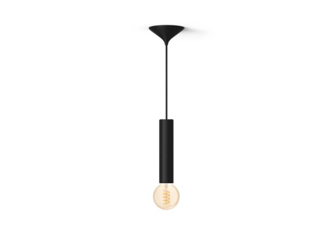 German:An image of product of the Set: Schwarze Kordel Large + White Ambiance Filament G93 Globe