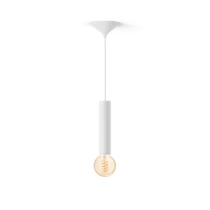 Nahaufnahme der Vorderseite von Set: Weisse Kordel Large + White Ambiance Filament G93 Globe