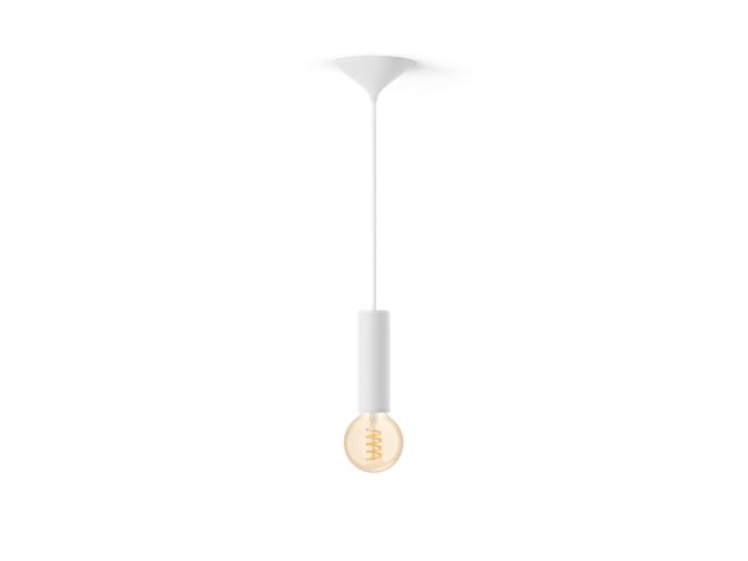 Nahaufnahme der Vorderseite von Set: Weisse Kordel Medium + White Ambiance Filament G93 Globe