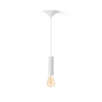 Nahaufnahme der Vorderseite von Set: Weisse Kordel Medium + White Ambiance Filament ST72 Edison